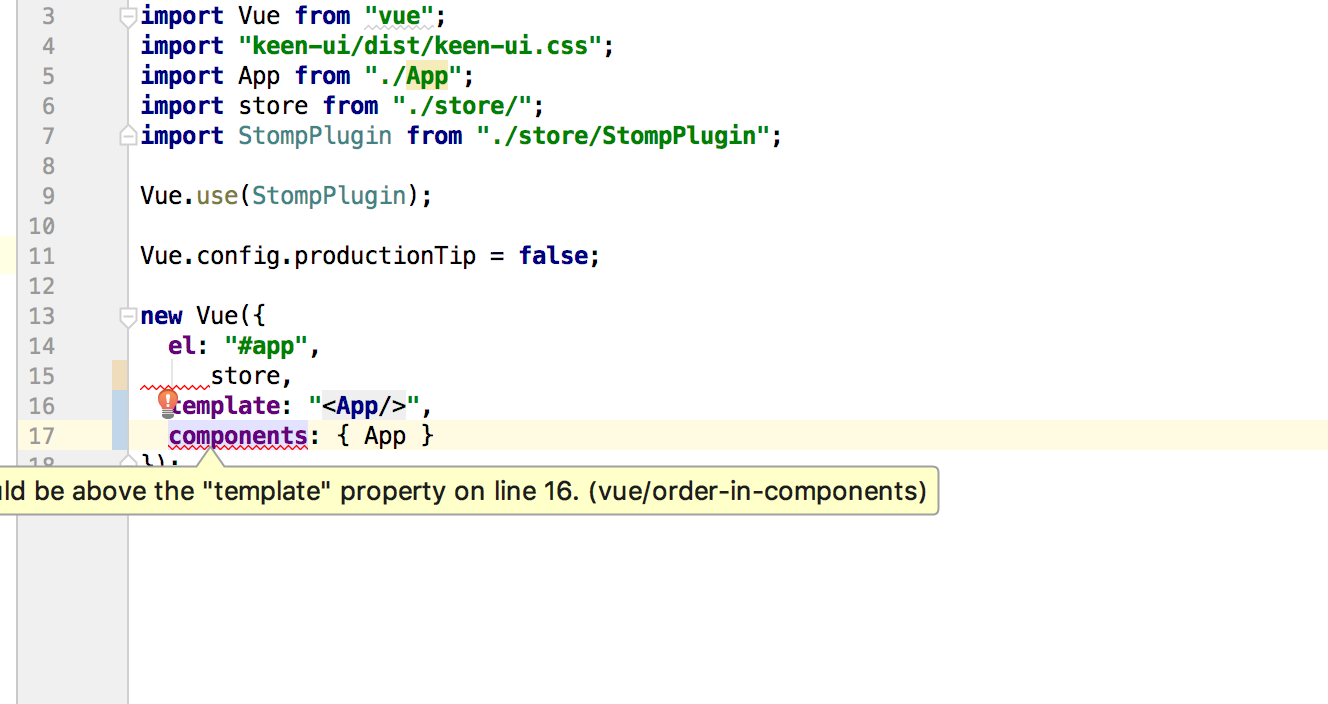 Linted file within IntelliJ with Prettier and Vue.js-specific ESLint issues